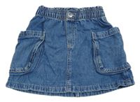 Modrá rifľová cargo sukňa H&M