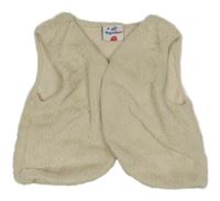 Béžová kožušinová podšitá crop vesta Topolino