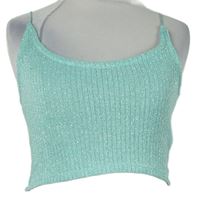 Dámsky svetlomodrý trblietavý crop top FB Sister