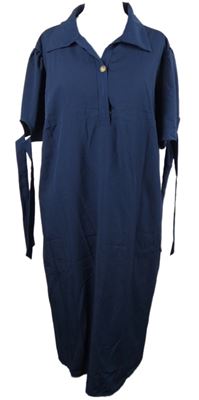 Dámske tmavomodré košeľové šaty Shein