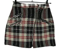 Dámska čierno-bielo-červená vzorovaná vlnená prepínaci sukňa River Island