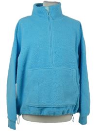 Dámska svetlomodrá huňatá mikina s vreckom Dunnes