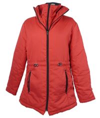 Dámská červená šusťáková zateplená parka 