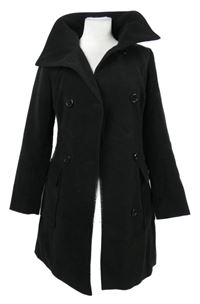 Dámský černý flaušový kabát Buffalo 