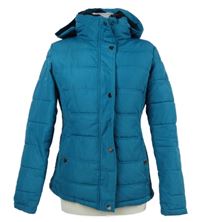 Dámská tyrkysová šusťáková zimní bunda s kapucí TU