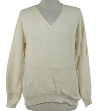 Dámsky smotanový rebrovaný sveter