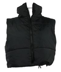 Dámská černá šusťáková zateplená crop vesta 