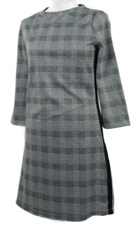 Dámske čierno-biele kockované šaty Up2Fashion