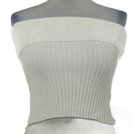 Dámský smetanový žebrovaný crop top Zara 