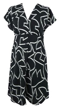 Dámske čierno-biele vzorované košeľové šaty Only