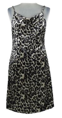 Dámske tmavošedo-biele vzorované zamatové šaty Eponien Ivory