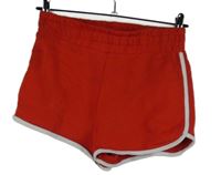 Dámske červené teplákové kraťasy s bílým lemem FB Sister