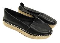 Dámské černé koženkové espadrilky na platformě vel. 40
