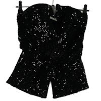 Nové - Dámský černý flitrový korzetový top River Island 