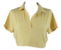 Dámské žluté crop tričko s límečkem H&M