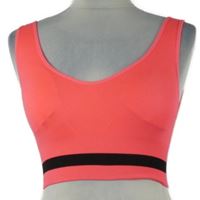Dámsky neónově ružový športový crop top s pruhom Ergee