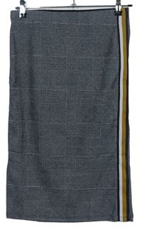Dámska sivo-čierna kockovaná midi sukňa s pruhmi Zara