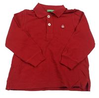 Červené polo triko s logem Benetton