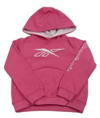 Malinová mikina s logom a kapucňou Reebok