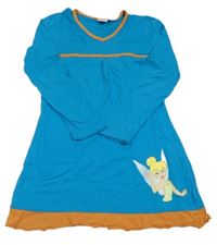 Azurovo-oranžové bavlnené šaty s Tinker Bell Disney
