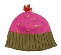 Neónově růžovo-khaki čapica s fľakmi