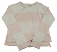 Ružovo-biely pruhovaný ľahký sveter H&M