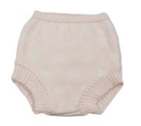 Světlerůžové puntíkaté pletené kraťasy 