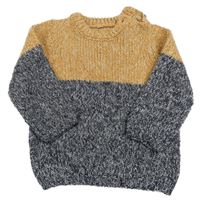 ORanžovo-tmavomodrý melírovaný svetr Matalan