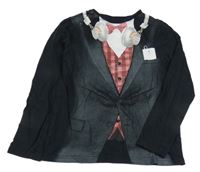 Čierno-sivé tričko so sluchátky C&A