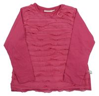 Malinové tričko s volánikmi Liegelind