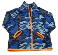 Modrá army fleecová prepínaci mikina Kiki&Koko