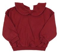 Vínová oversize mikina s golierikom George