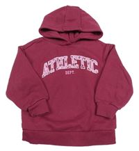 Vínová mikina s nápisom a kapucňou Primark