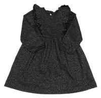 Čierne trblietavé šaty s volány Primark