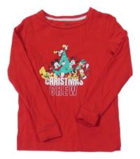 Červené vianočné tričko s Minnie a Mickeym Disney