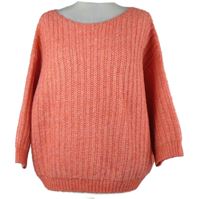 Dámsky lososový pletený vlnený sveter Opus