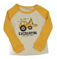 Okrovo-béžové tričko s bágrom Cozy Pixies