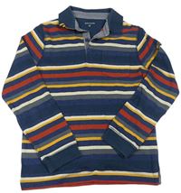 Tmavomodro-farebné pruhované polo tričko John Lewis