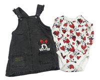 2set - Tmavošedé riflové laclové šaty s Minnie + body Disney