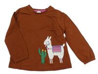 Rezavé triko s lamou 