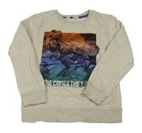 Béžová mikina s dinosaurami H&M