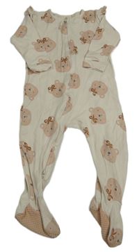 Svetlobéžový overal s medvedíkmi Next