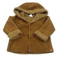 Medová fleecová zateplená bunda s kapucňou Zara