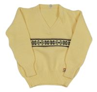 Vanilkový sveter so vzorom