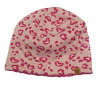 Světle-tmavorůžová vzorovaná plyšová čepice X-Mail