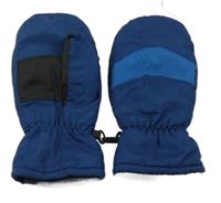 Tmavomodré šusťákové zimní funkční palcové rukavice Crane