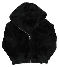 Čierna kožušinová podšitá bunda s kapucňou M&Co.