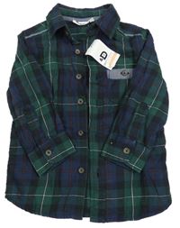 Nové - Tmavozeleno-čierna kockovaná košeľa Duck&Dodge