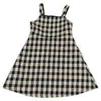 Bielo-čierne kockované šaty s flitrami Matalan