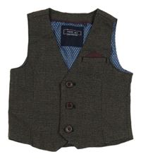 Tmavohnedá vzorovaná spoločenská vesta Next